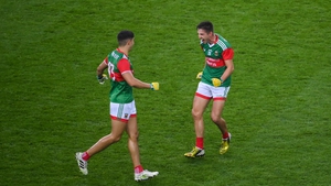 Tommy Conroy (L) and Enda Hession celebrate after beating Dublin