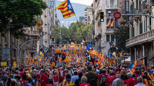 Thousands Protest In Barcelona Against Catalan Independence