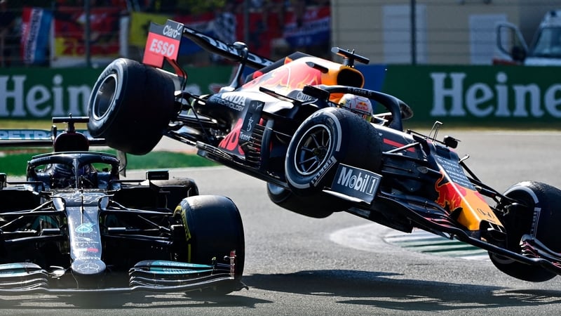 The crash that saw both F1 title contenders exit the Italian Grand Prix