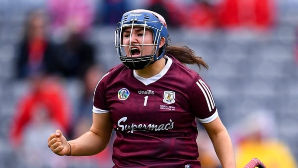 Galway goalkeeper Sarah Healy celebrates the 