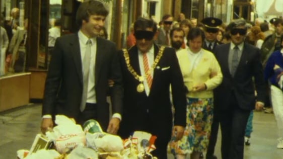 Blindfold walk in Cork City, 1986.