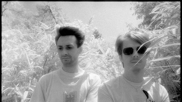 Stephen Mallinder and Richard H Kirk of Cabaret Voltaire pictured in Holland Park, London in 1982 (Photo by David Corio/Redferns)
