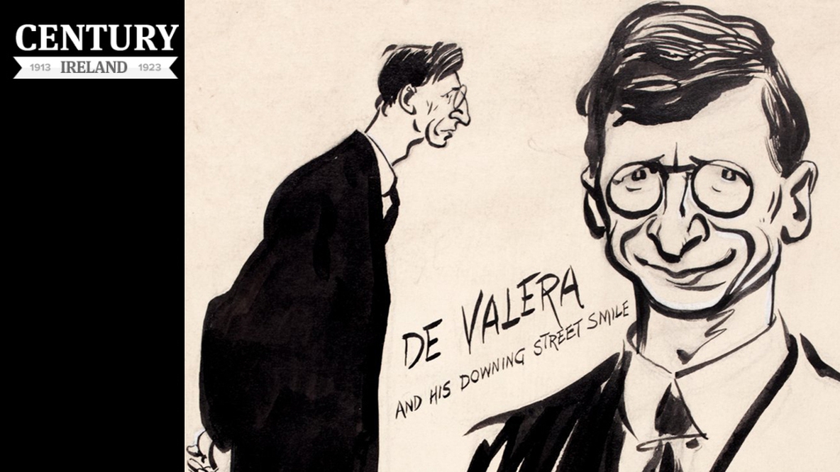 Century Ireland Issue 214 - A cartoon of Éamon de Valera by the cartoonist David Low, originally published in the Daily Star Photo: National Library of Ireland, PD 2159 TX (54) 2