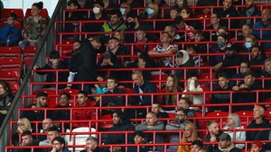 Manchester United in the safe standing area during a pre-season friendly game in July