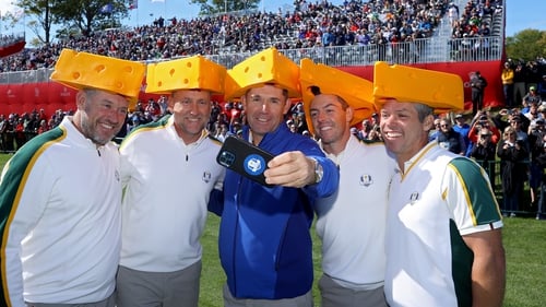 Lee Westwood (first from left) says that professional golf is all about the "cheddar"