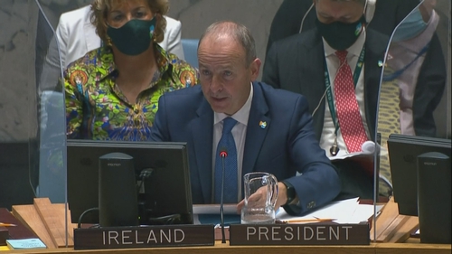 Micheál Martin chaired the debate as part of Ireland's presidency of the council