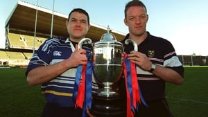 Leinster's Reggie Corrigan and Munster's Mick Galwey ahead of the first final in 2001