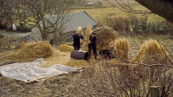 Two men working on the harvest in Co Donegal in 1968. Photo: Popperfoto via Getty Images