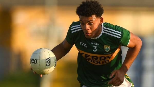Stefan Okunbor in action for the Kerry U20's in 2018, when Jack O'Connor was the team manager