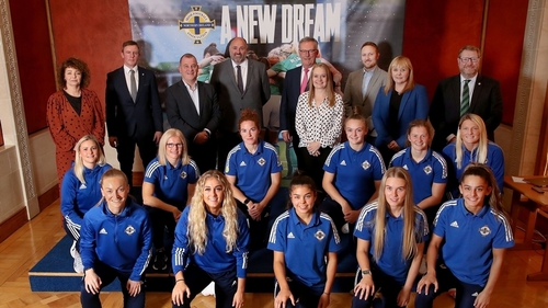 Northern Ireland players met with politicians yesterday (Picture irishfa.com)