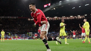 Cristiano Ronaldo wheels around in celebration after Man United beat Villarreal at the death