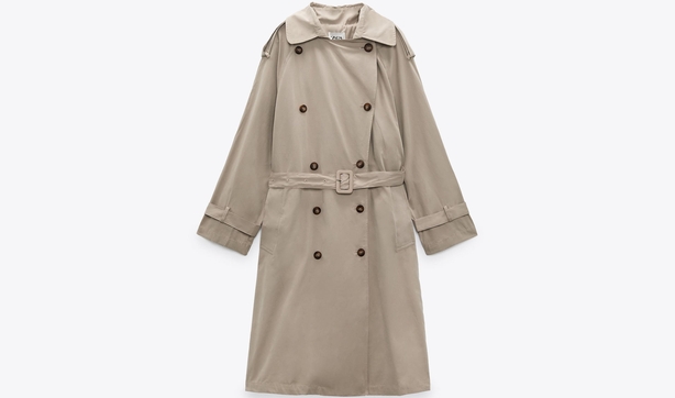 Zara Long Classic Trench Coat in Camel, £79.99