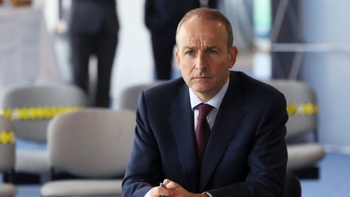 Micheál Martin pictured during a visit to Rosslare today