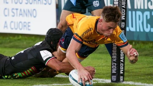 Ethan McIlroy scored Ulster's first two tries in Italy