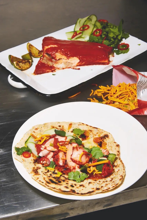 Salmon tikka flatbreads from Poppy Cooks (Louise Hagger/PA)