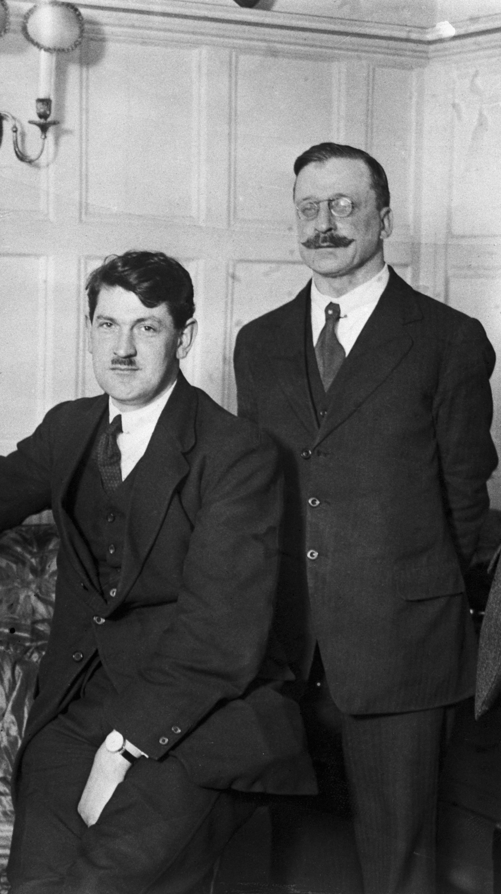 Image - Griffith and Collins in London. The British had determined these were the men who needed to be sold the treaty terms (Credit: Getty Images)