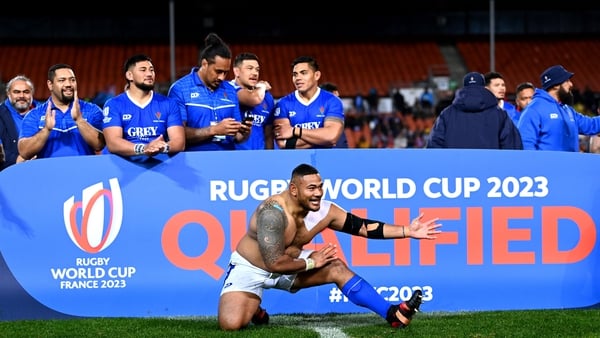 Tuimauga (front, centre) made his Samoa debut in the summer of 2021