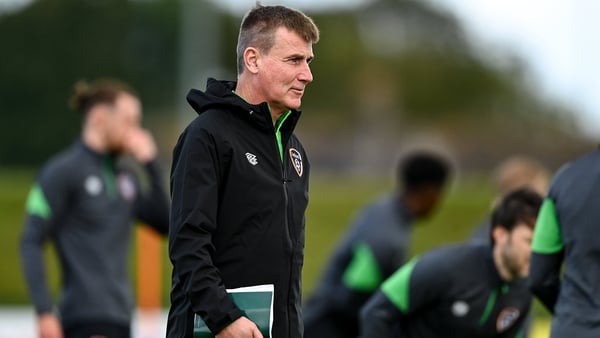 Stephen Kenny with the squad at training on Tuesday
