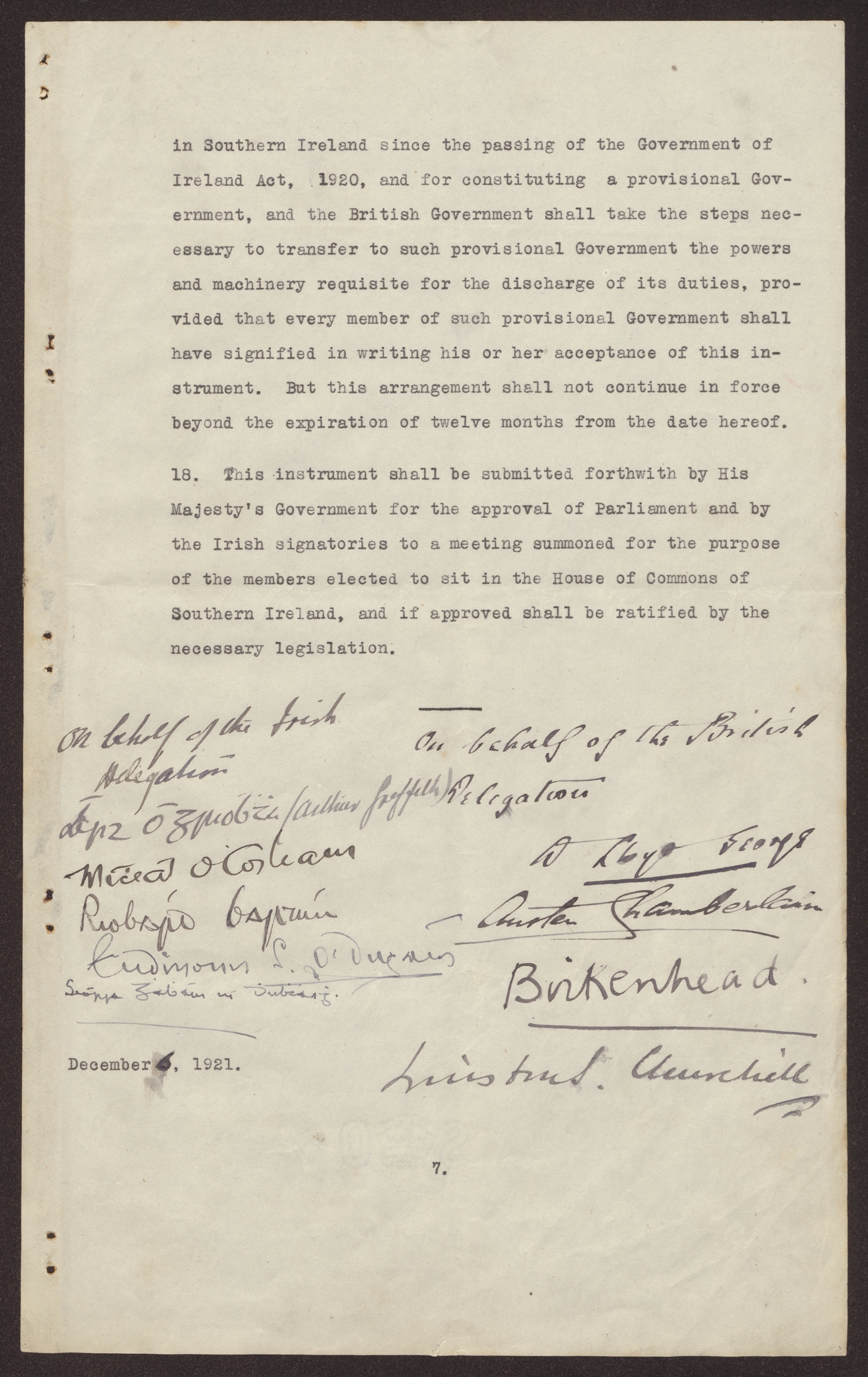 Image - The two delegations sign the treaty. (Credit: By kind permission of the National Archives)