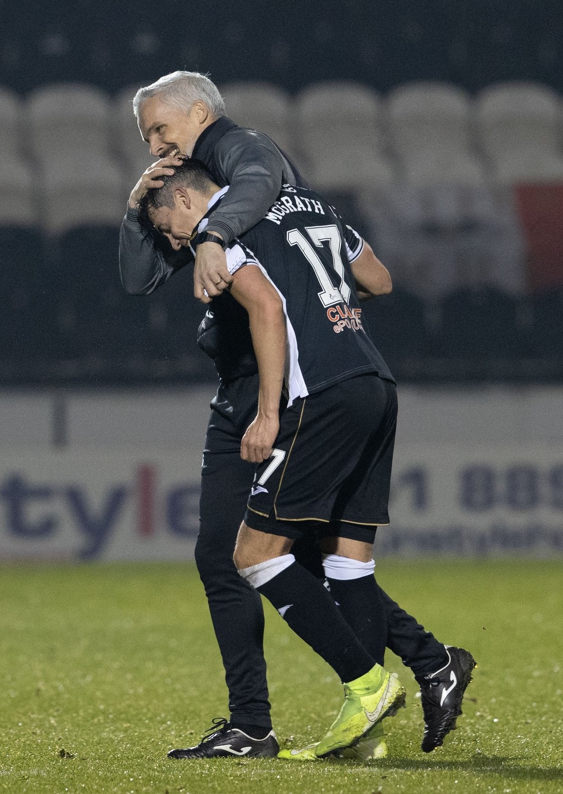 Image - Goodwin (L) congratulates Jamie McGrath after a match last November
