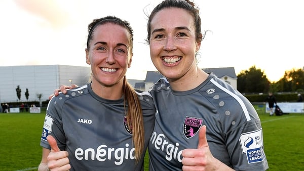 Wexford Youths players Kylie Murphy, left, who claimed a brace and Lynn Marie Grant who scored one goal