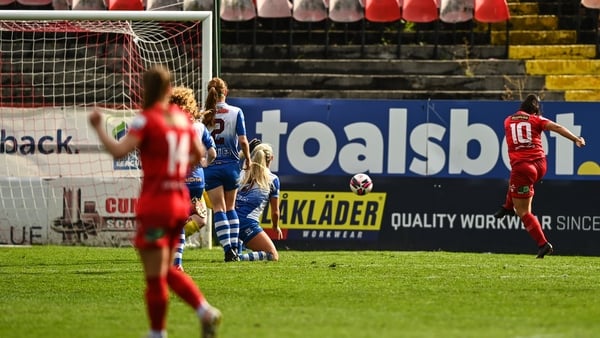 Noelle Murray scores the only goal of the game at Tolka Park