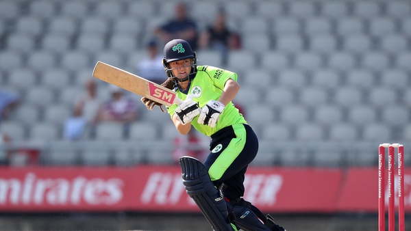 Amy Hunter has made a century for Ireland shortly on her 16th birthday