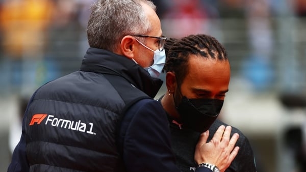 Lewis Hamilton with Stefano Domenicali, CEO of the Formula One Group, at the Turkish Grand Prix
