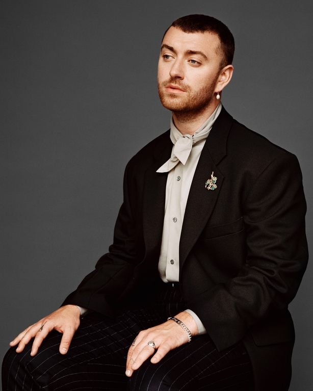 An outfit worn by Sam Smith featuring in Fashioning Masculinities: The Art of Menswear