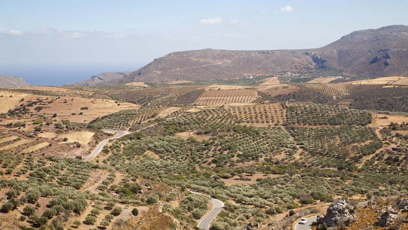 Panoramic view of Zakros, Crete island