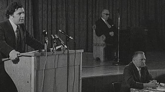 John Hume speaking at the Assembly of the Northern Irish People, Dungiven Castle, Co. Derry (1971)