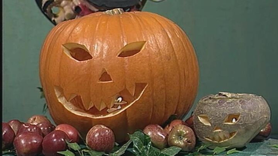 Jack o'lanterns made from pumpkin and turnip (1991)