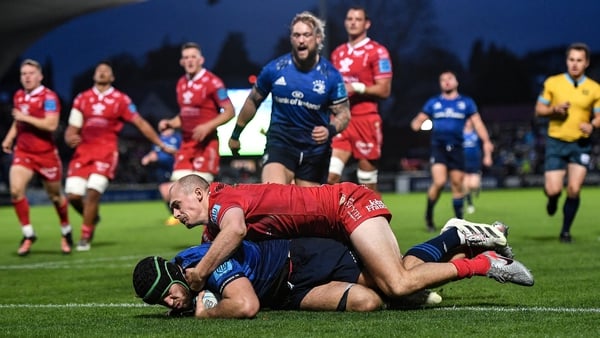 Caelan Doris touches down for Leinster's fourth try