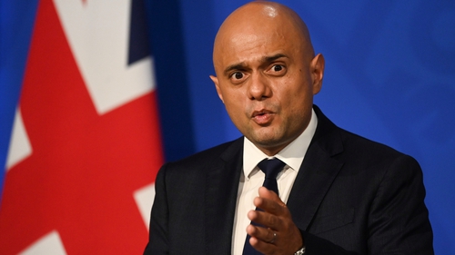Sajid Javid said "multiple regions of England" were seeing cases of the variant that were not linked to international travel (File image)