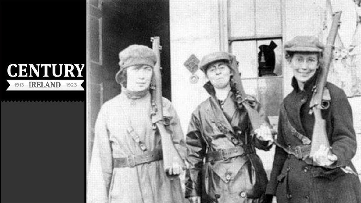 Century Ireland 216, L- R: Mae Burke, Eithne Coyle and Linda Kearns at Duckett's Grove in Carlow, shortly after their escape from Mountjoy Gaol.
Photo: The John Sweeney Collection / DuckettsGrove.ie