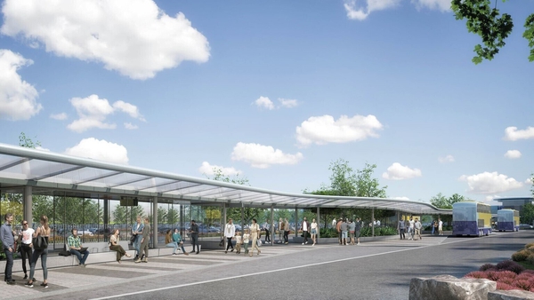 The new interchange will include a feature canopy with six bus bays