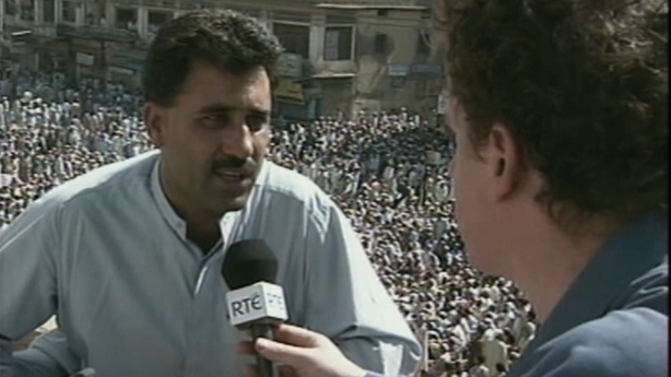 Paul Cunningham at protest in 2001