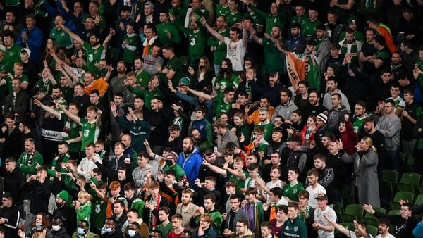 Republic of Ireland supporters in full cry against Qatar