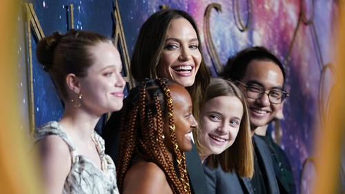 Angelina Jolie and her children at the Eternals premiere in London