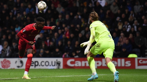 Divock Origi flicks home Liverpool's second goal at Deepdale