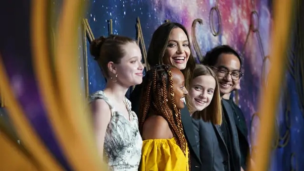 Angelina Jolie and her children on the red carpet in London (Yui Mok/PA)