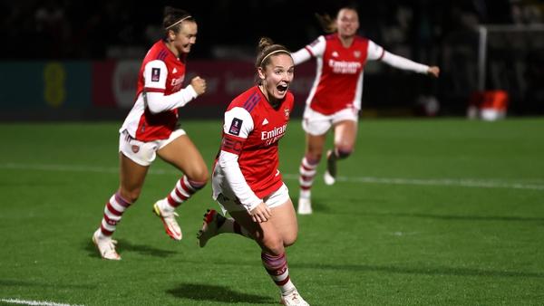 Kim Little celebrates scoring Arsenal's opener