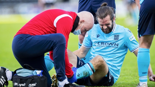 Sheridan was stretchered off in Dundee's win at St Mirren on Saturday