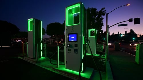 An electric vehicle charging station in California. Photo: Frederic J. Brown / AFP via Getty Images