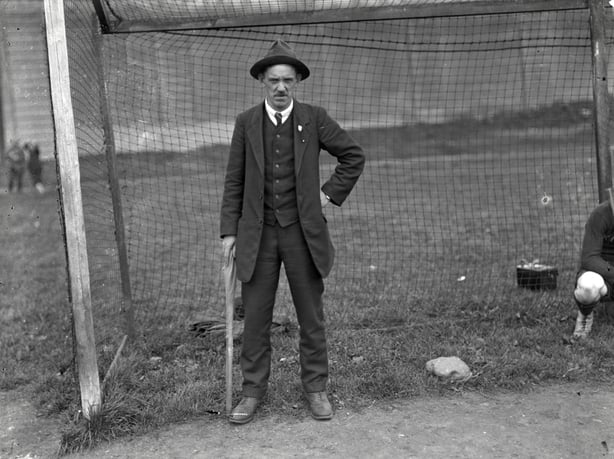 Tadhg Barry in goal at Croke Park (1920). Photo RTÉ Photographic Archive 0505/005