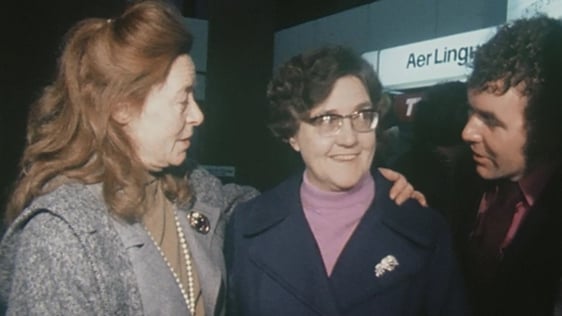 Abbey Players at Dublin Airport, 1976.