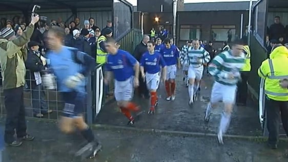 News Loyalist & nationalist communities soccer teams play historic football match (2006)