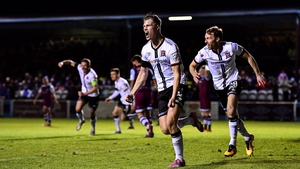 Daniel Cleary celebrates after scoring Dundalk's late winner