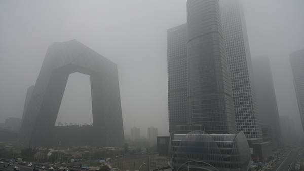 A thick haze of smog blanketed swathes of northern China this morning, including the capital Beijing
