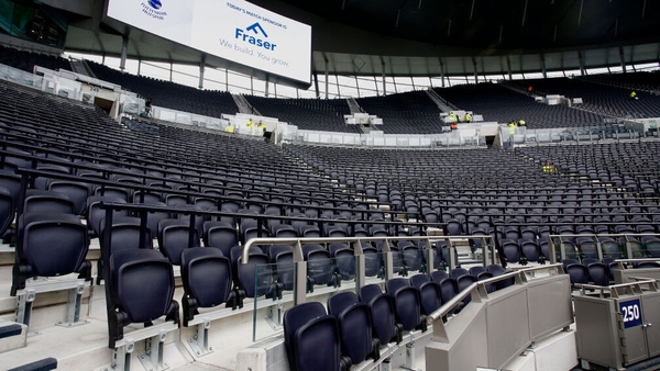 An area of the Tottenham Hotspur stadium ready for safe standing